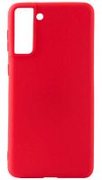 Силиконовый чехол для Samsung Galaxy S21 Plus матовый красный