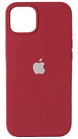 Задняя накладка Soft Touch для Apple Iphone 13 красный с белым яблоком