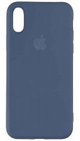 Силиконовый чехол Soft Touch для Apple iPhone X/XS с лого синий