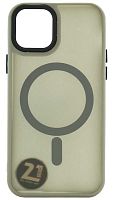 Силиконовый чехол MagSafe для Apple iPhone 12/12 Pro матовый титан