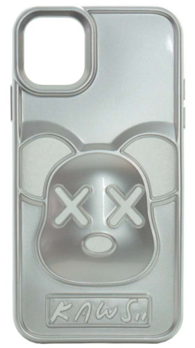 Силиконовый чехол для Apple iPhone 11 KAWS 30D серебро