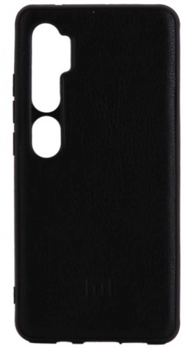 Силиконовый чехол для Xiaomi Mi Note 10/Mi Note 10 Pro кожа с логотипом чёрный