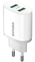 СЗУ 2 USB Exployd EX-Z-1427 2.4A easy home charger белый