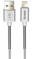 Кабель HD, USB 2.0 - lightning, 1.2м, 2.1A, белый, металлические штекеры, нейлоновая оплетка, OLMIO