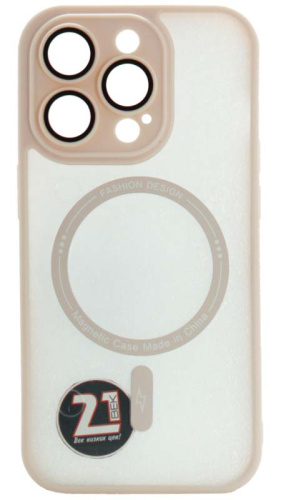Силиконовый чехол для Apple iPhone 14 Pro magsafe с защитой камеры розовый