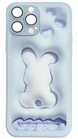 Силиконовый чехол для Apple iPhone 13 Pro Max стеклянный с защитой линз Bunny
