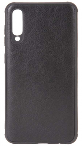 Силиконовый чехол для Samsung Galaxy A50/A505 кожа черный