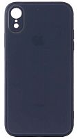 Силиконовый чехол для Apple iPhone XR матовое стекло темно-синий