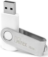 Флеш-накопитель 16Gb Mirex SWIVEL, USB 2.0 металл белый