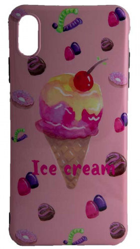 Силиконовый чехол для Apple iPhone XS Max перламутр мороженое