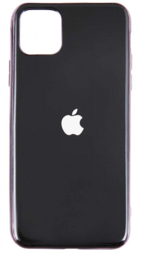 Силиконовый чехол для Apple iPhone 11 Pro Max яблоко глянцевый черный