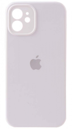 Силиконовый чехол Soft Touch для Apple iPhone 12 с защитой камеры лого белый