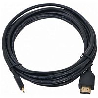 Кабель HDMI-microHDMI Cablexpert CC-HDMID-10, 19M/19M, 3.0м, v1.3, черный, позол.разъемы, экран