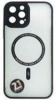 Силиконовый чехол для Apple iPhone 12 Pro Max magsafe с защитой камеры черный