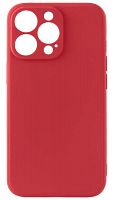 Силиконовый чехол для Apple iPhone 13 Pro плотный с защитой камеры красный