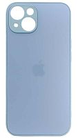 Силиконовый чехол для Apple iPhone 14 матовое стекло голубой