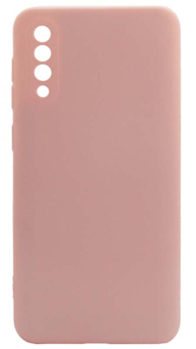 Силиконовый чехол Soft Touch для Samsung Galaxy A50/A505 с защитой камеры розовый