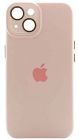 Силиконовый чехол для Apple iPhone 14 с закрытой камерой розовый