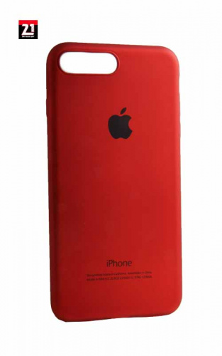 Силиконовый чехол для Apple iPhone 7 Plus/8 Plus с яблоком красный