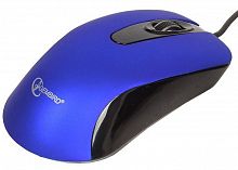 Мышь Gembird MOP-400-B, USB, синий, бесшумный клик, 2 кнопки+колесо кнопка, 1000 DPI,  soft-touch, к