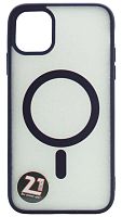 Силиконовый чехол для Apple iPhone 11 MagSafe с окантовкой фиолетовый