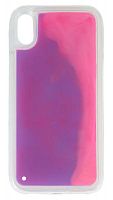Силиконовый чехол для Apple iPhone XR светящийся песок фиолетовый