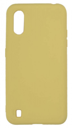 Силиконовый чехол Soft Touch для Samsung Galaxy A01/A015 желтый