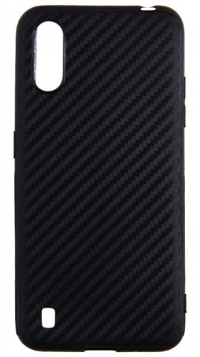 Силиконовый чехол для Samsung Galaxy A01/A015 карбон чёрный