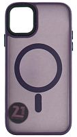 Силиконовый чехол MagSafe для Apple iPhone 11 матовый фиолетовый