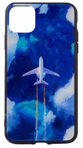 Силиконовый чехол для Apple iPhone 11 Pro Max стеклянный аэроплан