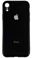 Силиконовый чехол для Apple iPhone XR яблоко глянцевый чёрный