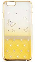 Задняя накладка Muse Swarovski для Apple iPhone 6 бабочки золото с жёлтым