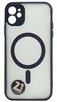 Силиконовый чехол для Apple iPhone 11 MagSafe с окантовкой и защитой камеры фиолетовый