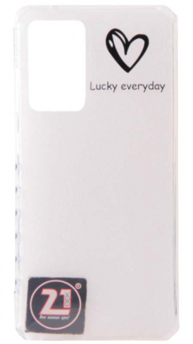 Силиконовый чехол для Samsung Galaxy A52/A525 прозрачный Lucky сердце