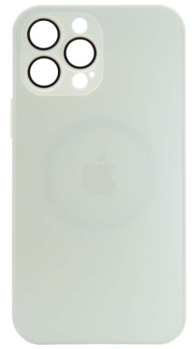 Силиконовый чехол для Apple iPhone 13 Pro Max AG Glass матовое стекло белый