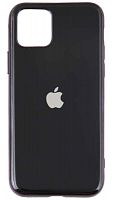 Силиконовый чехол для Apple iPhone 11 Pro яблоко глянцевый черный