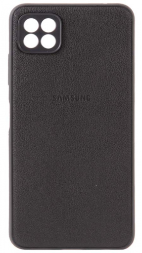 Силиконовый чехол для Samsung Galaxy A22S/A226 кожа с лого чёрный