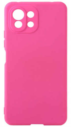 Силиконовый чехол Soft Touch для Xiaomi Mi11 Lite неоновый розовый