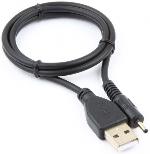 Кабель USB 2.0 Pro Cablexpert CC-USB-AMP25-0.7M,AM/DC 2,5мм 5V 2A, 0.7м, экран, чёрный, пакет