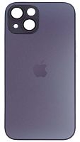 Силиконовый чехол для Apple iPhone 14 матовое стекло с линзами фиолетовый