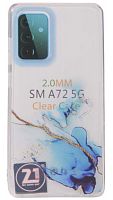 Силиконовый чехол для Samsung Galaxy A72/A725 water ink синий