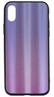 Силиконовый чехол для Apple iPhone X/XS блеск с градиентом фиолетовый