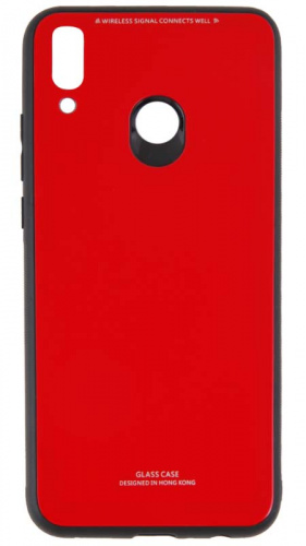Силиконовый чехол для Huawei Y9 (2019) стеклянный красный
