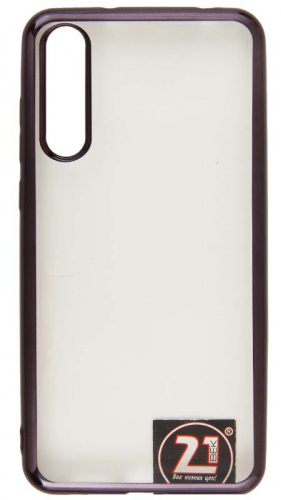 Силиконовый чехол для Huawei P20 Pro прозрачный с окантовкой черный