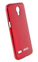 Силиконовый чехол IMUCA для телефона Samsung Round / G910 (wine red) бордовый + пленка и стилус