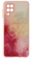 Силиконовый чехол для Samsung Galaxy A12/A125 стеклянный краски розовый