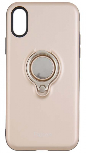Силиконовый чехол Faison для Apple iPhone X/XS Ring, с держателем, магнит, золотой