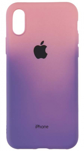 Силиконовый чехол для Apple iPhone X кислота с градиентом розовый