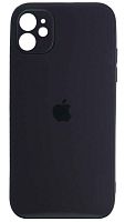 Силиконовый чехол для Apple iPhone 11 стеклянный с защитой камеры фиолетовый