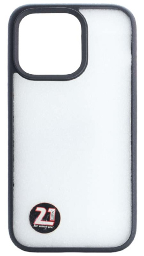 Силиконовый чехол для Apple iPhone 14 Pro Songdodo стеклянный с мягким бортом черный